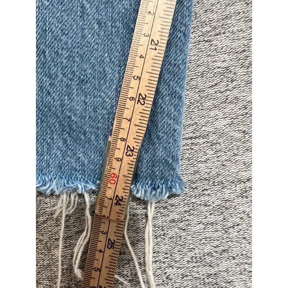 H&M Jeans Women 8 Blue Light Wash Straight Raw Hem High Rise Cropped - Picture 8 of 11